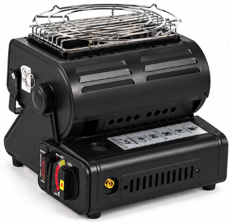 Aragaz portabi/Incalzitor camping 2 in 1 de 1.3kw Happy Home MX1115